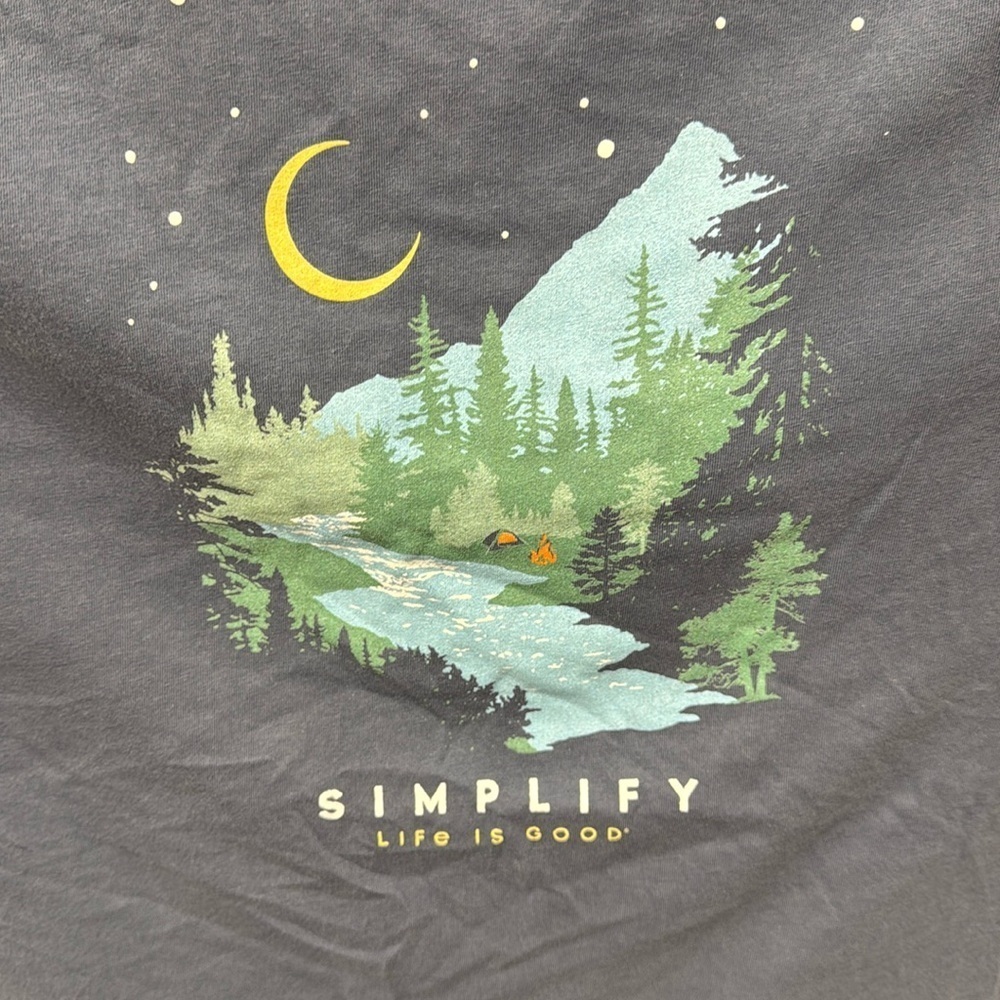 Life Is Good Men’s “riverside campfire Simplify” Short Sleeve Crusher Tee - Picture 2 of 3